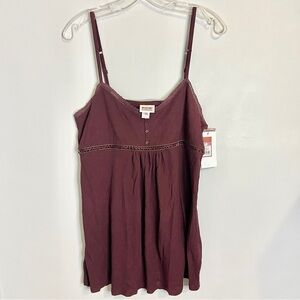Mossimo Supply Co. Mauve/Burgundy Ribbed Spaghetti Strap Tank